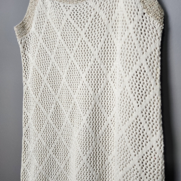 Venus Cream and Gold Crochet Dress Large - Picture 4 of 13